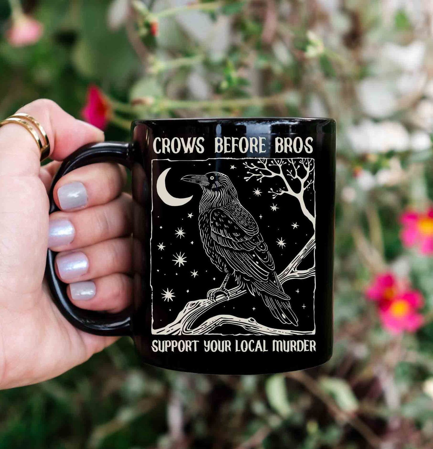 Crows Before Bros Mug β Witchy Coffee Cup π€πͺΆβ