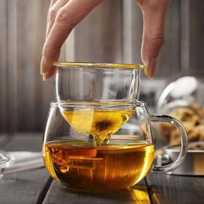 Glass Tea Cup with Infuser & Lid