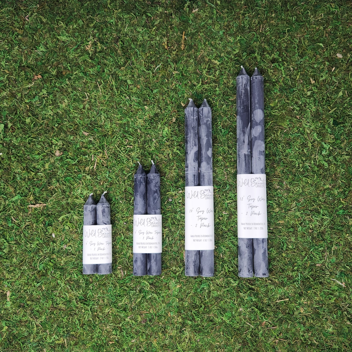 4" Taper Candles - 2pk by Wild Beauty Candles