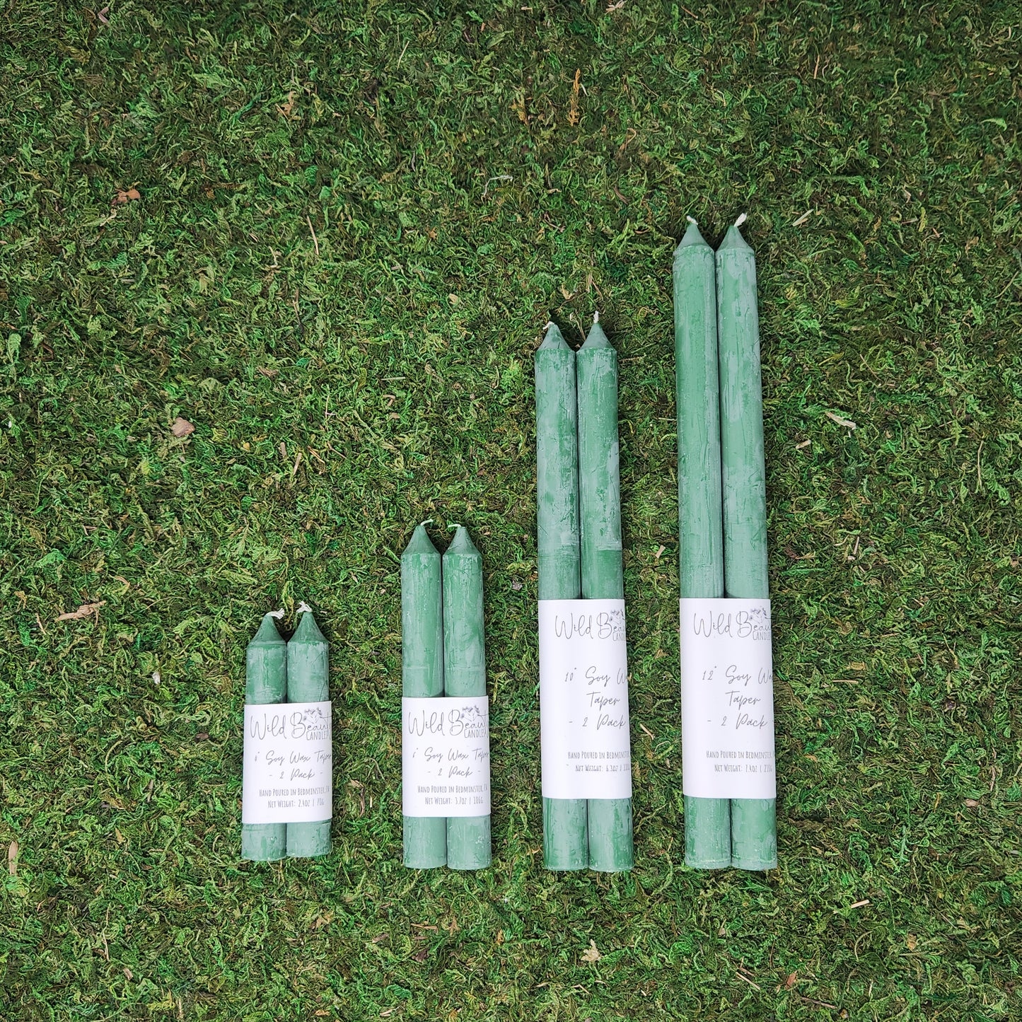 4" Taper Candles - 2pk by Wild Beauty Candles