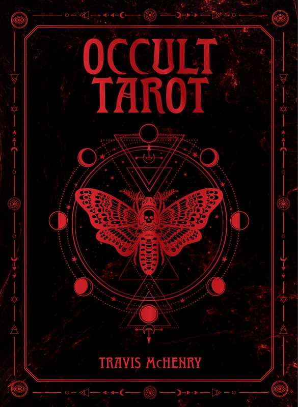 Book cover of 'Occult Tarot' with red text and symbols on a black background