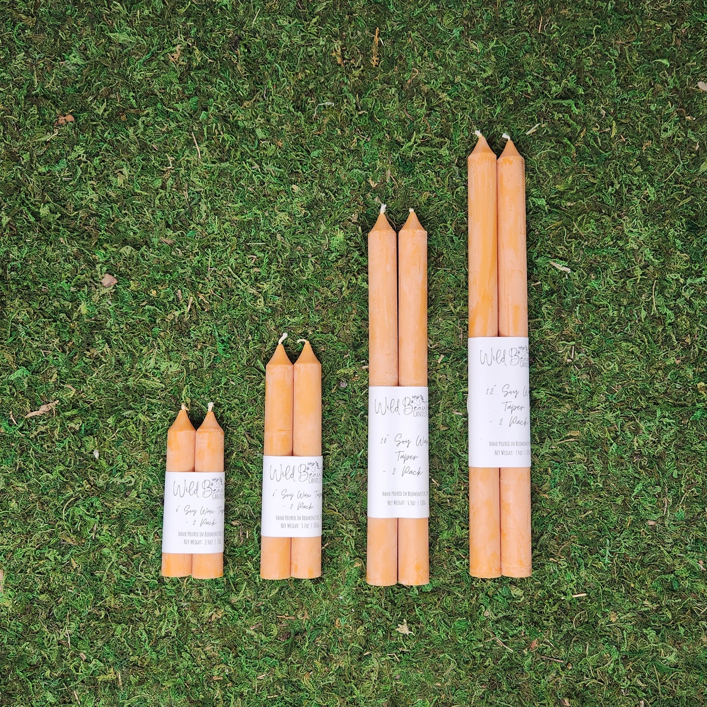 4" Taper Candles - 2pk by Wild Beauty Candles