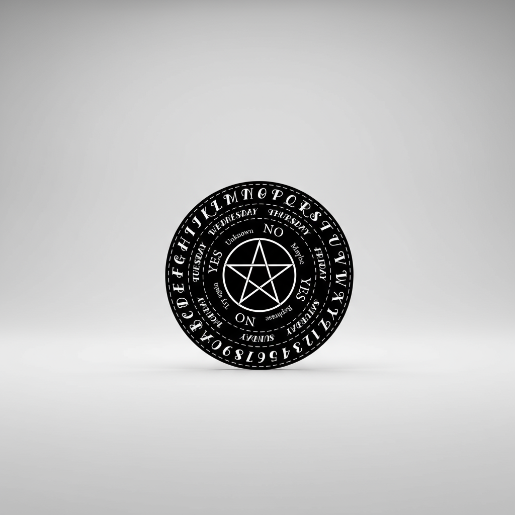 10" Wooden Black Pentacle Pendulum Board