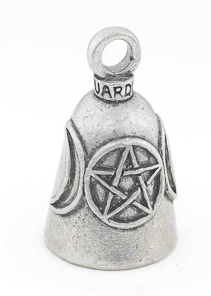 Silver bell with pentagram design and 'GUARDIAN' text on a white background