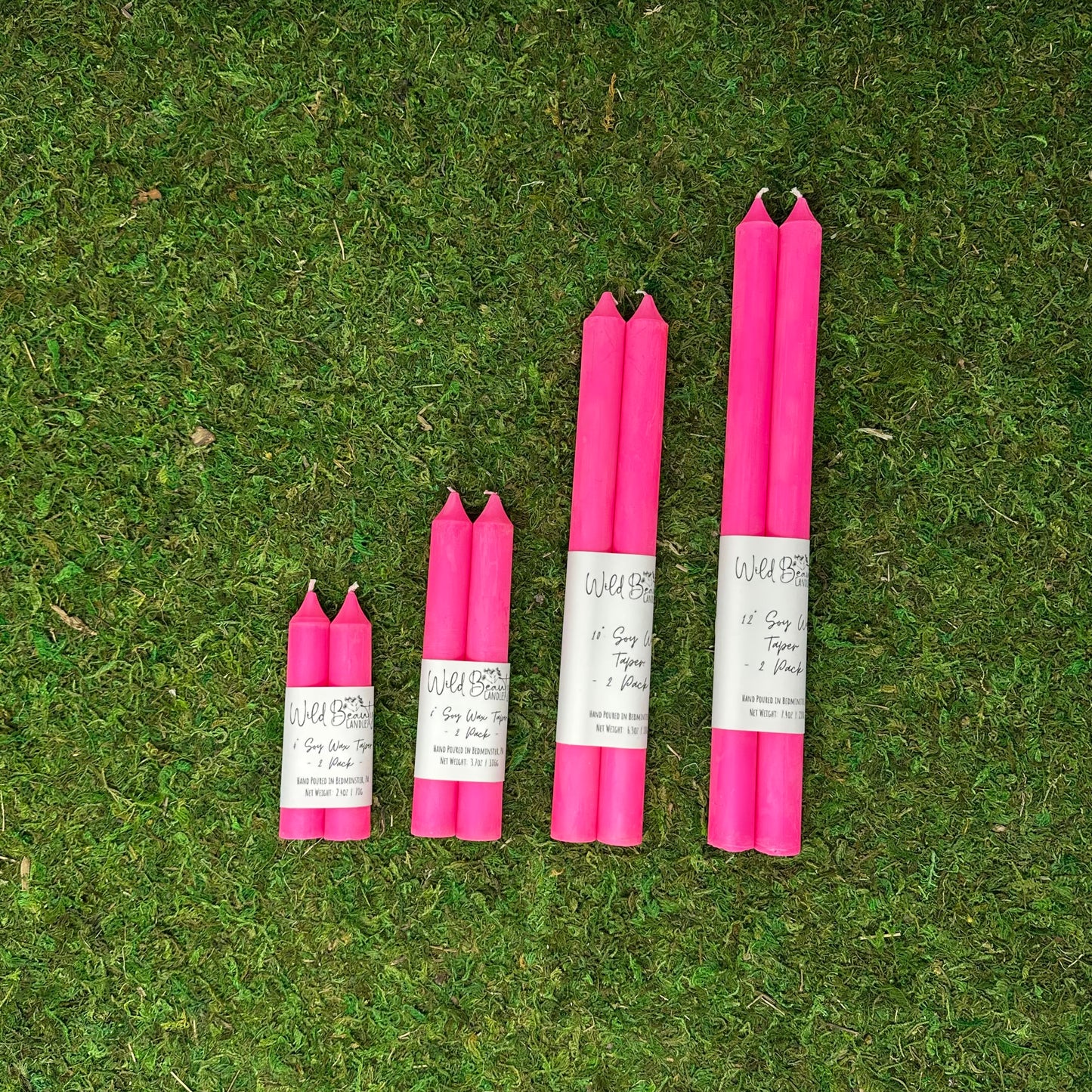 4" Taper Candles - 2pk by Wild Beauty Candles