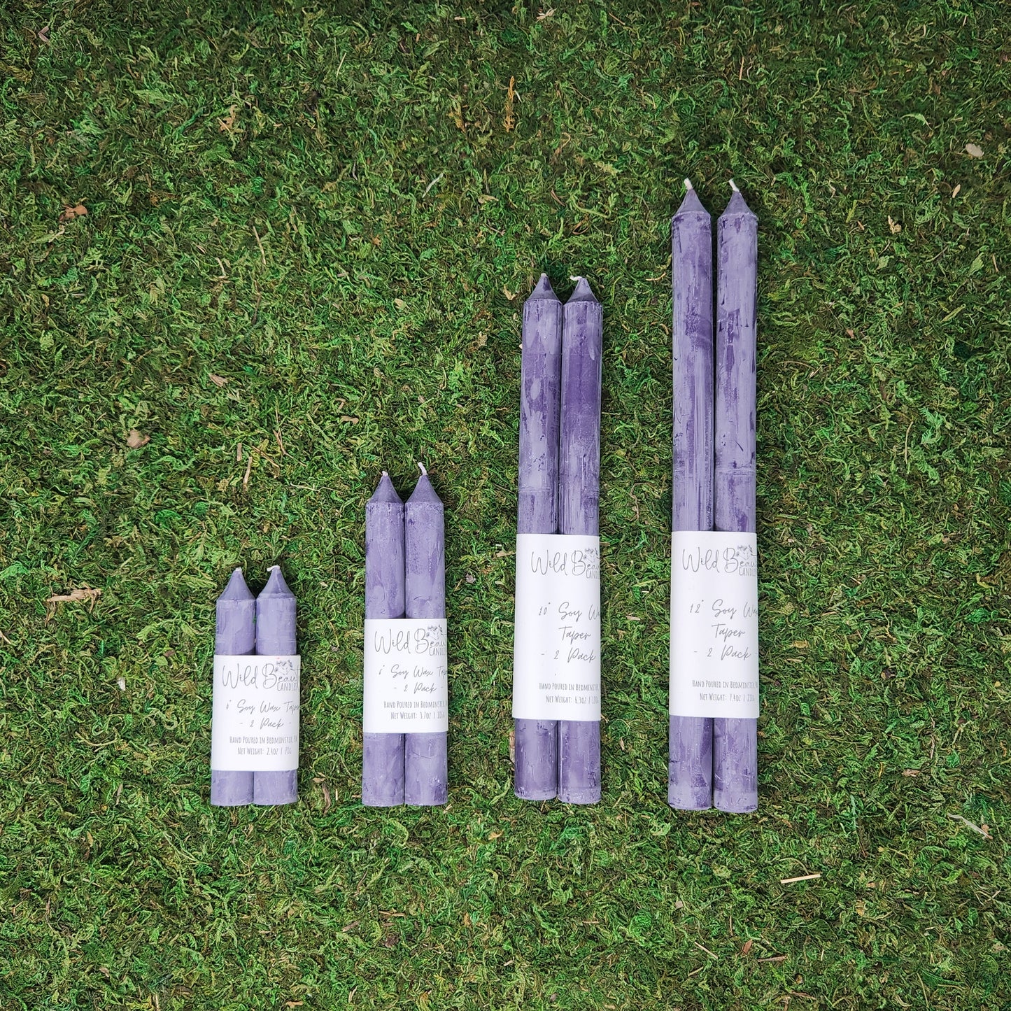 4" Taper Candles - 2pk by Wild Beauty Candles