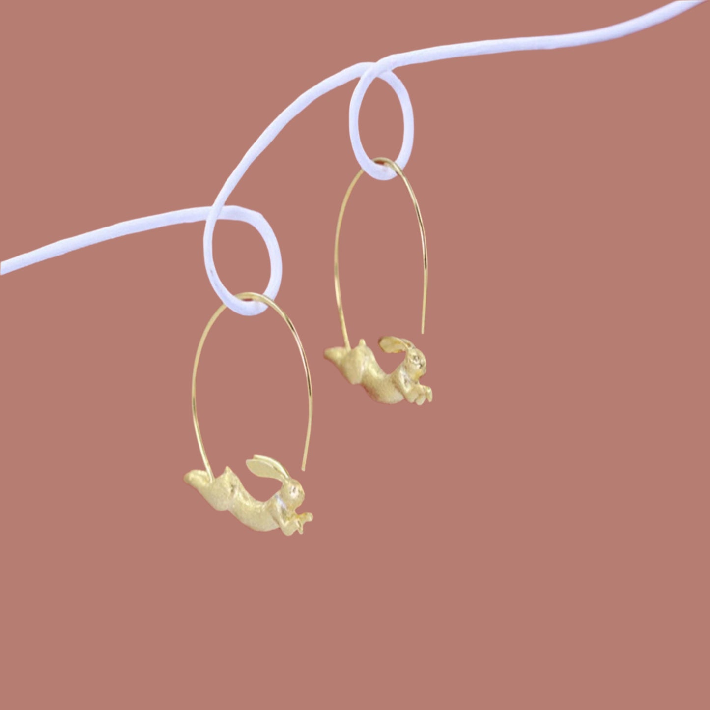 Rabbit Hoop Earrings
