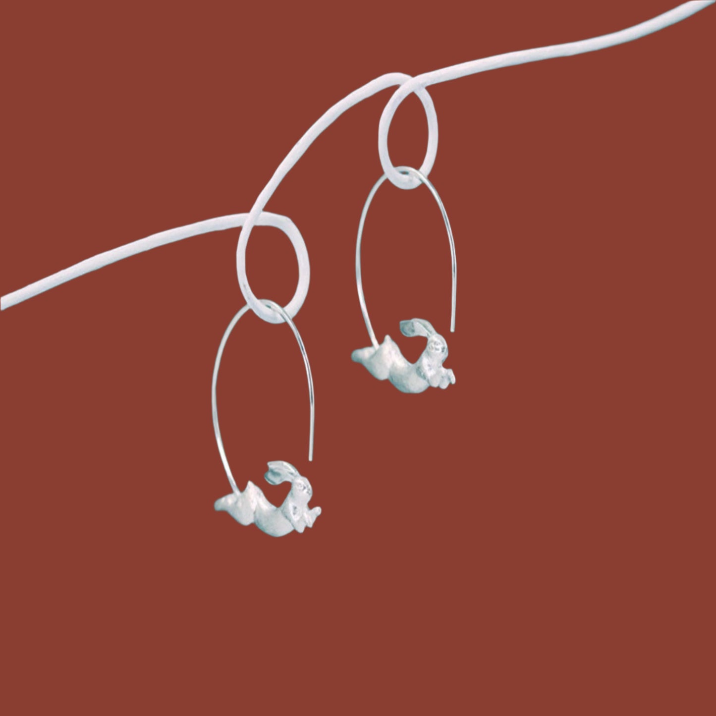 Rabbit Hoop Earrings