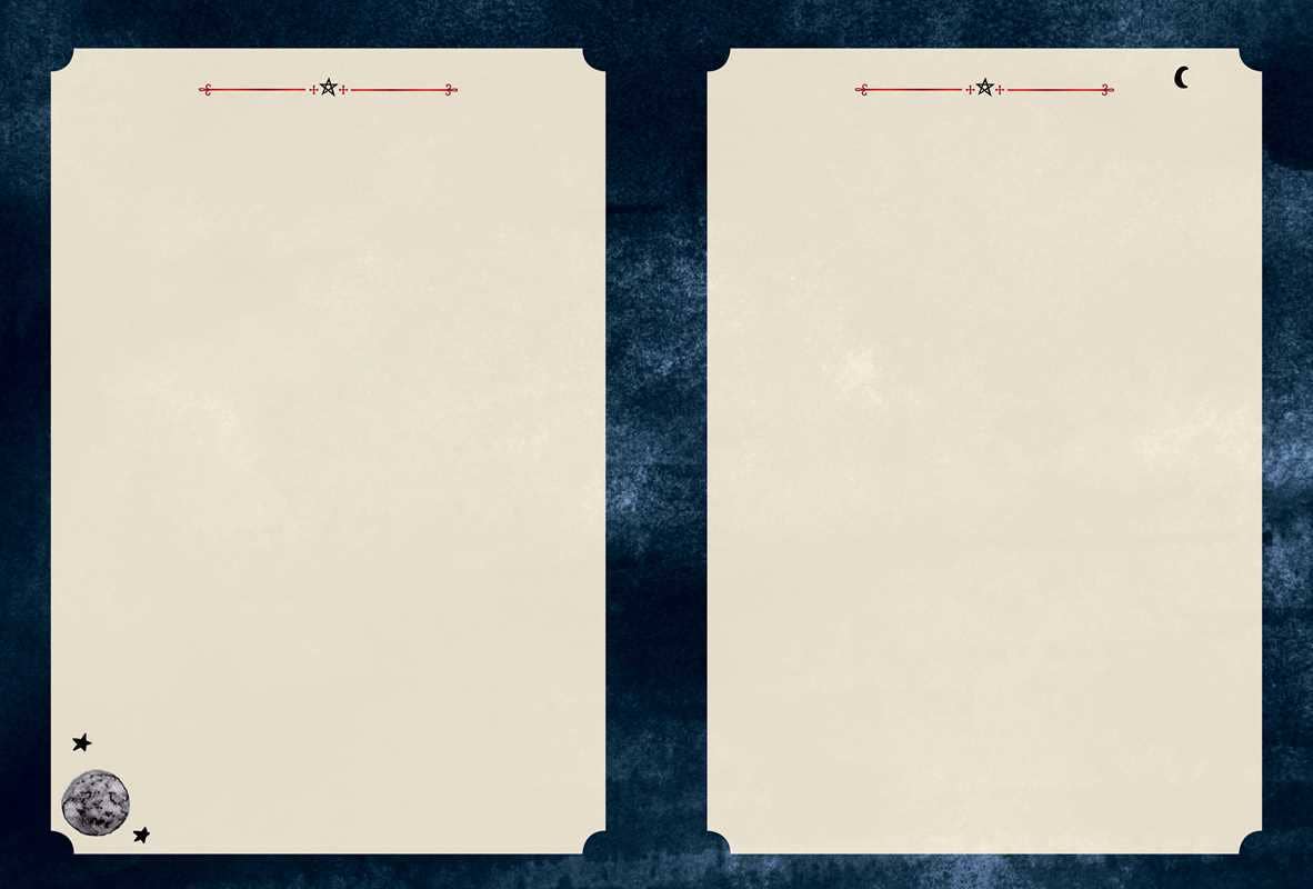 Two beige cards with decorative elements on a dark blue textured background