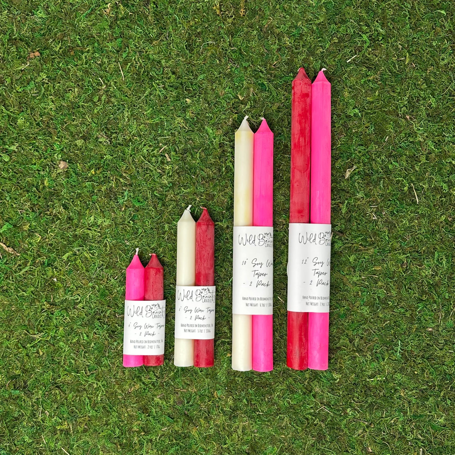 4" Taper Candles - 2pk by Wild Beauty Candles