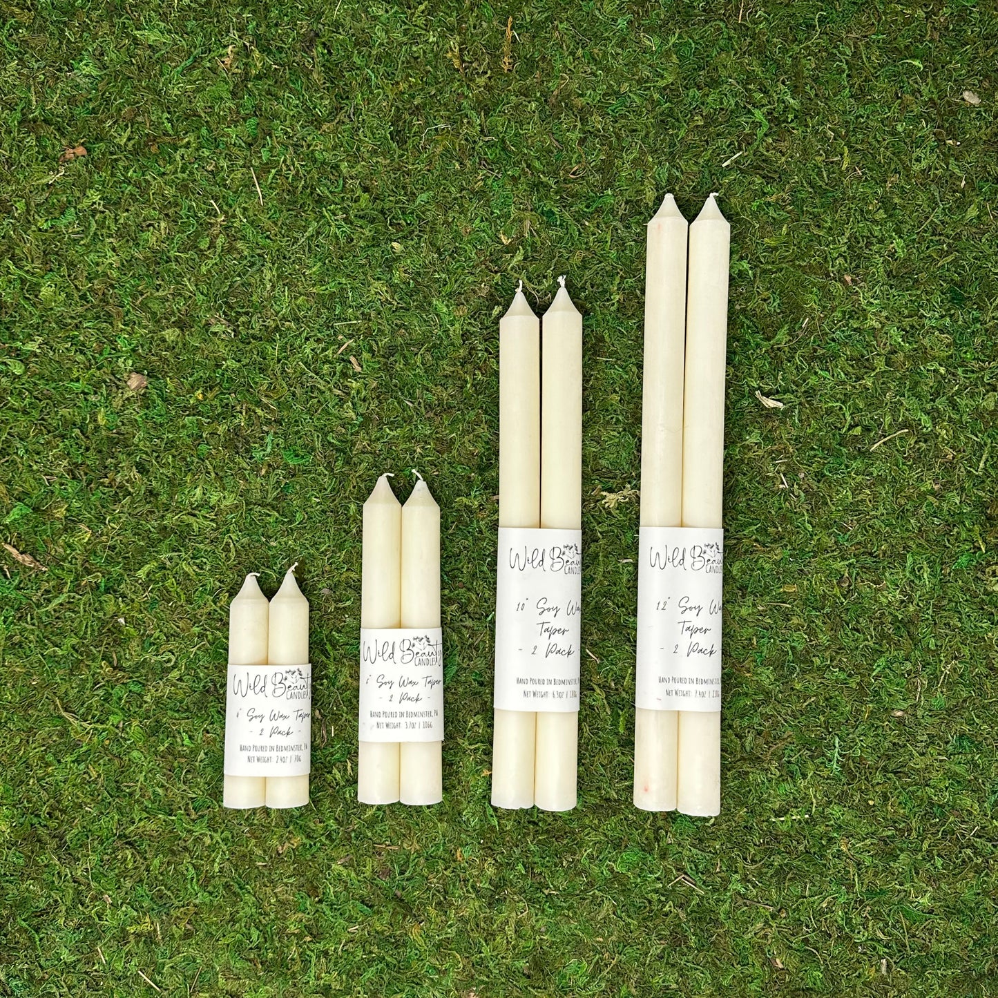 4" Taper Candles - 2pk by Wild Beauty Candles