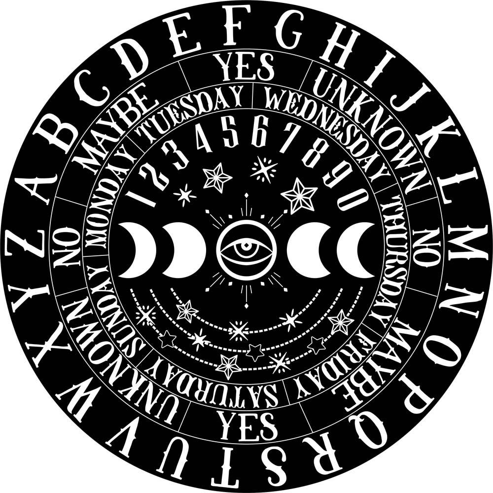 10" Wooden Black Moon Phases Pendulum Board