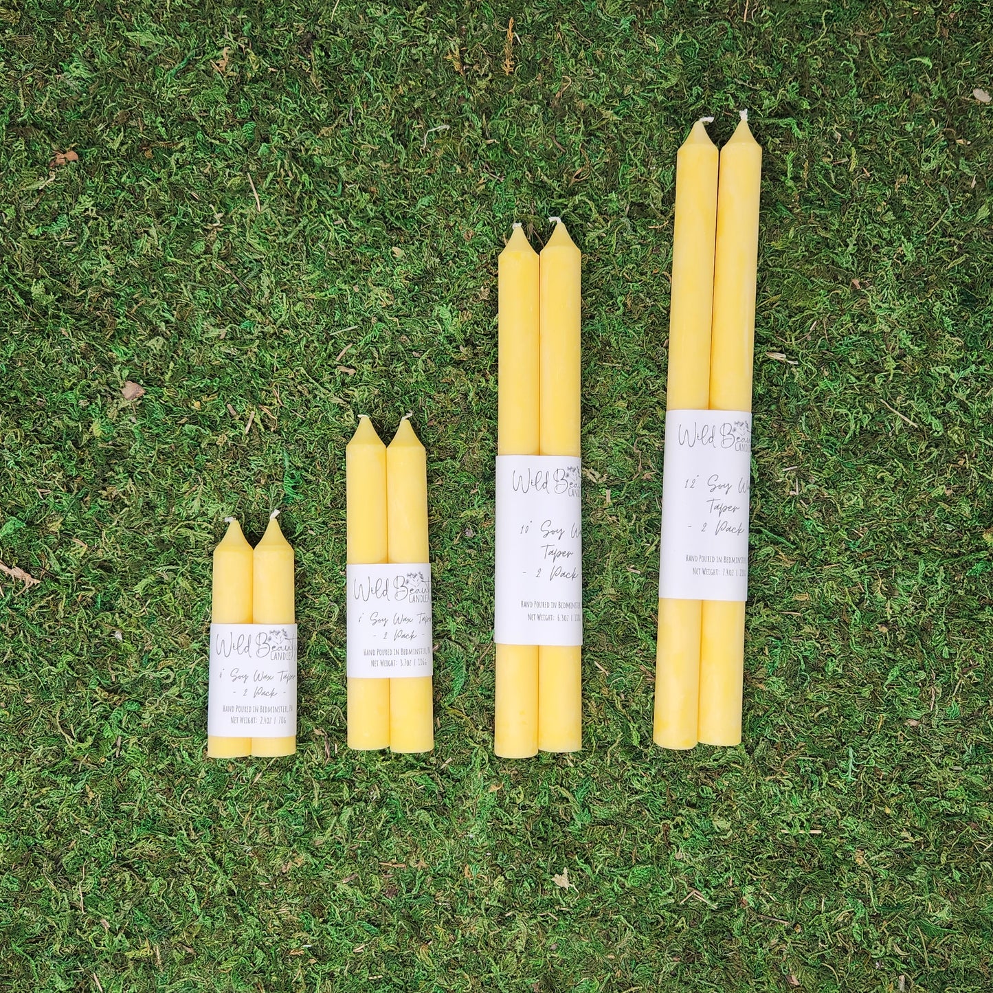 4" Taper Candles - 2pk by Wild Beauty Candles