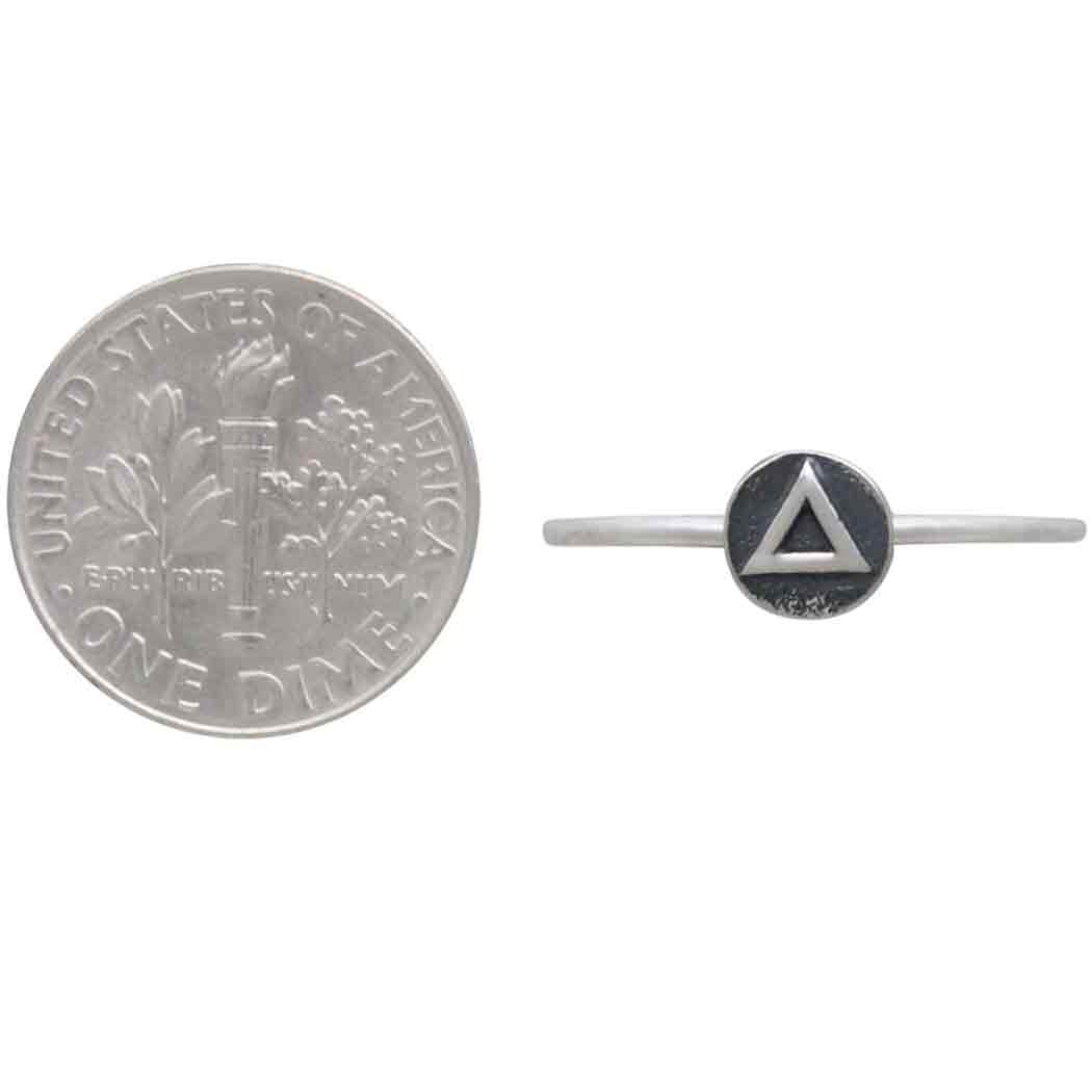 Sterling Silver Stacking Ring Fire and Water