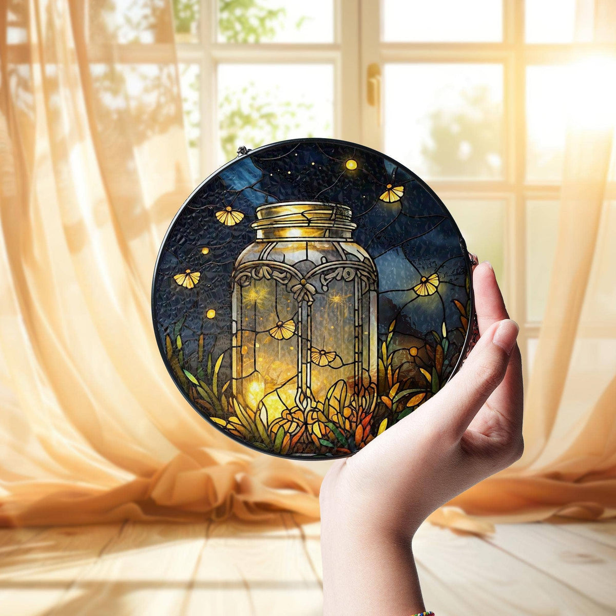 Fireflies Glass Suncatcher