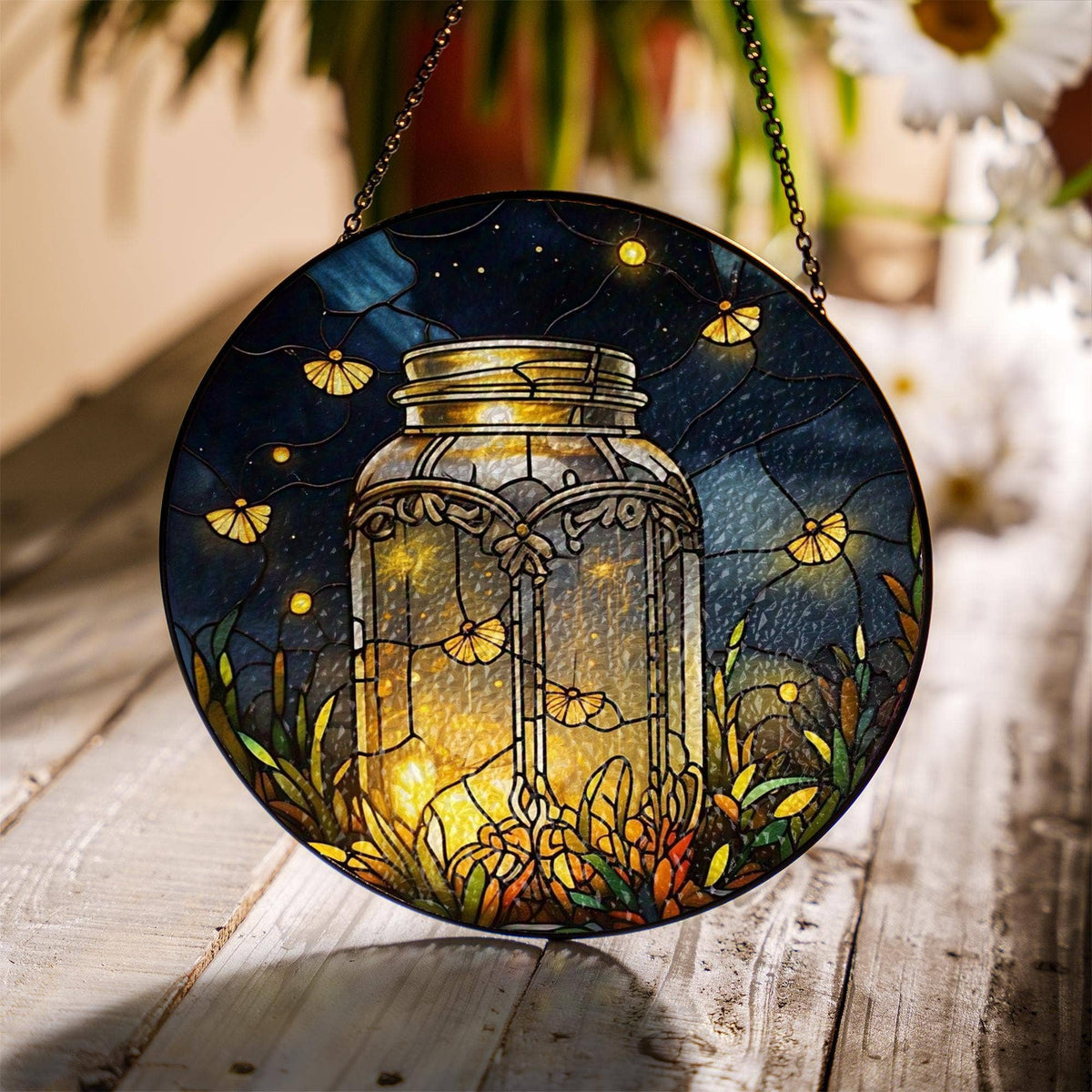 Fireflies Glass Suncatcher