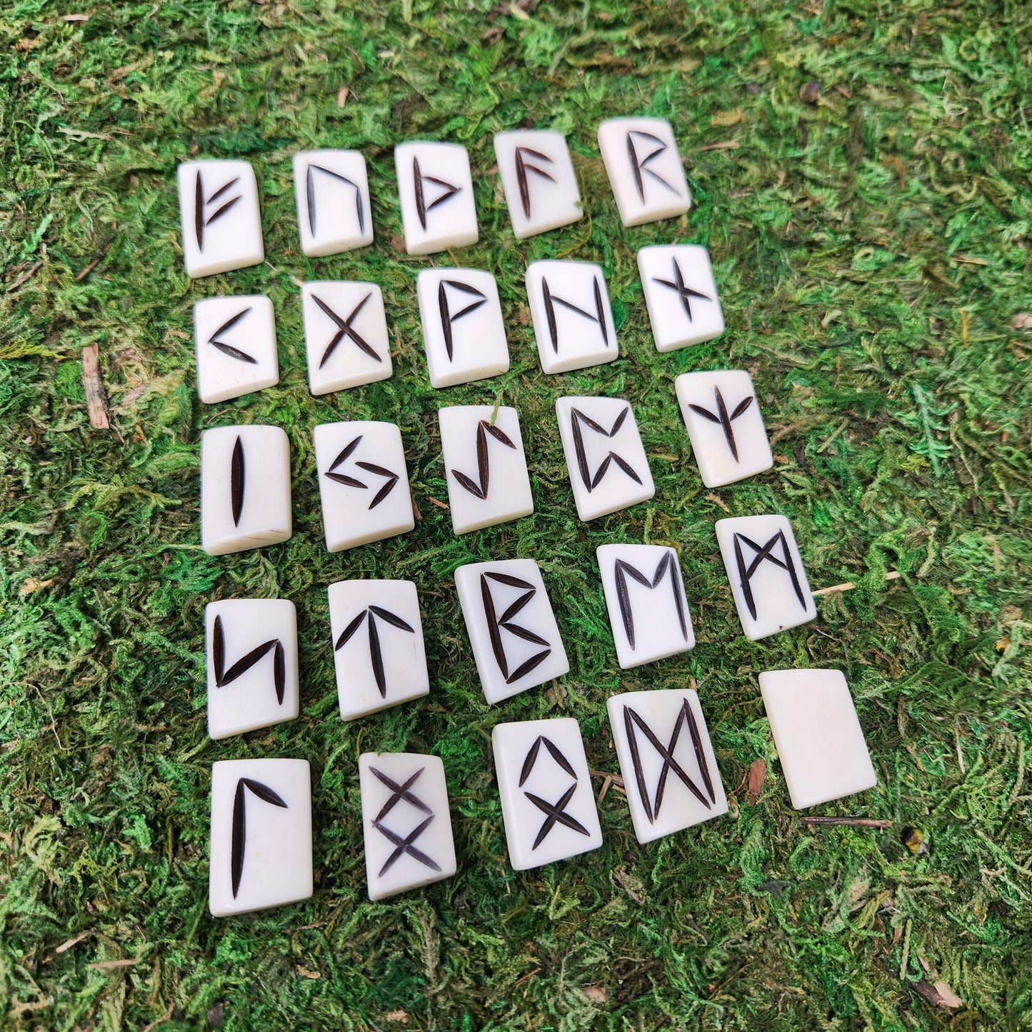 Sacred Bone Rune Set – Handcrafted from Water Buffalo Bone