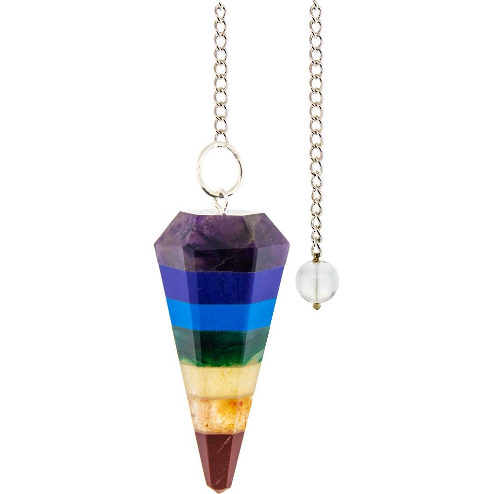 Pendulum Hexagonal - 7 Chakra Stones