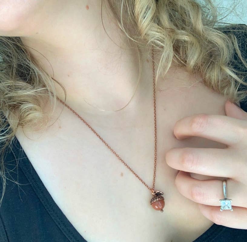 Acorn Necklace-Goldstone