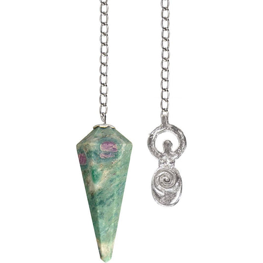 Ruby Zoisite Spiral Goddess Pendulum