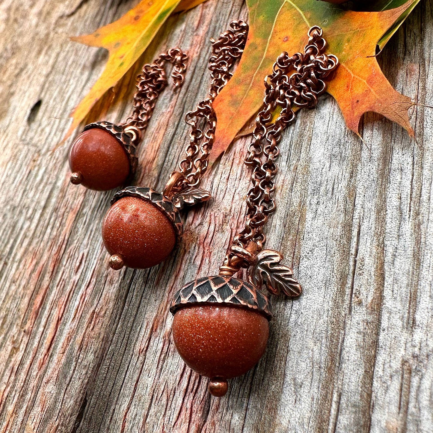 Acorn Necklace-Goldstone