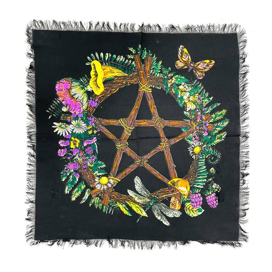 Floral Pentagram Altar Cloth (18 x 18 in.)
