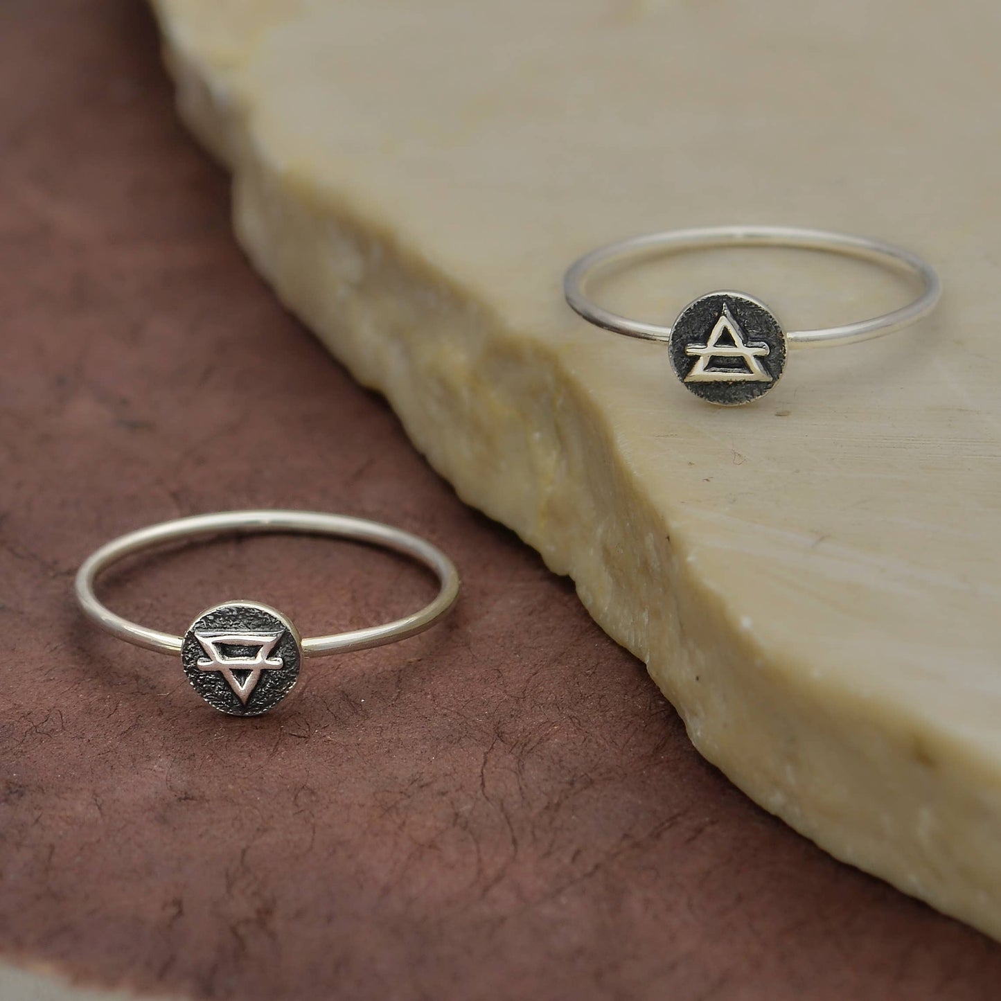 Sterling Silver Stacking Ring Earth and Air