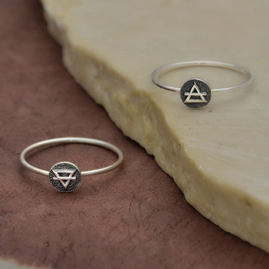 Sterling Silver Stacking Ring Earth and Air