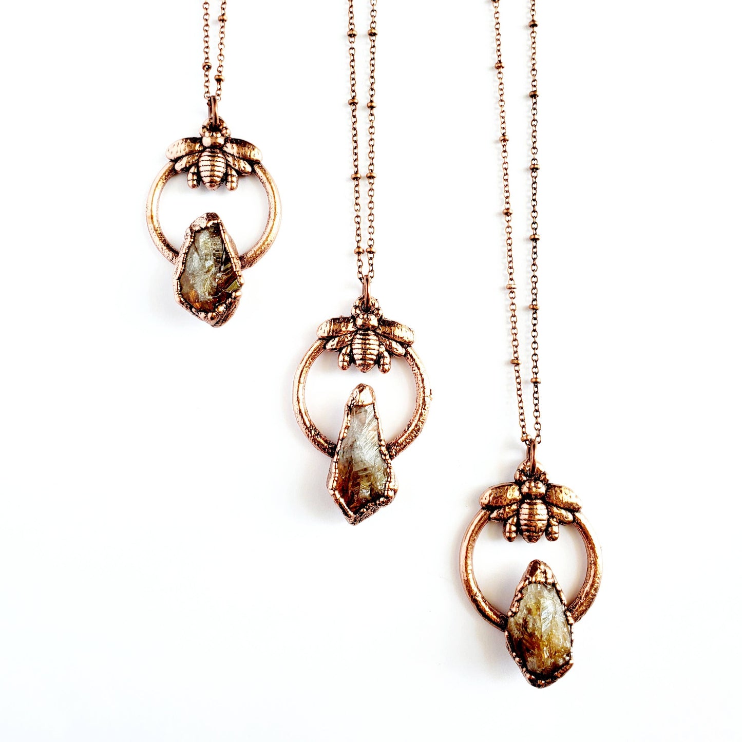 Citrine Honey Bee Necklace