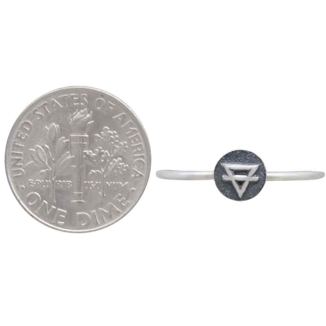 Sterling Silver Stacking Ring Earth and Air