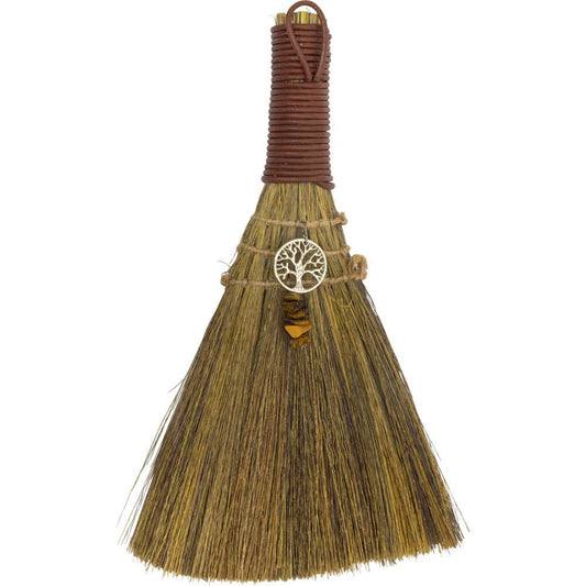 Wicca Broom - Tree of Life w/ Tiger Eye (Each)