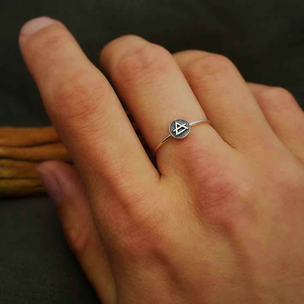 Sterling Silver Stacking Ring Earth and Air