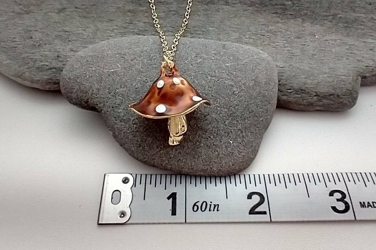 Gold Mushroom Necklace