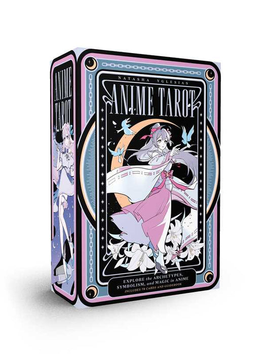 Anime Tarot card deck packaging with anime-style artwork on a white background