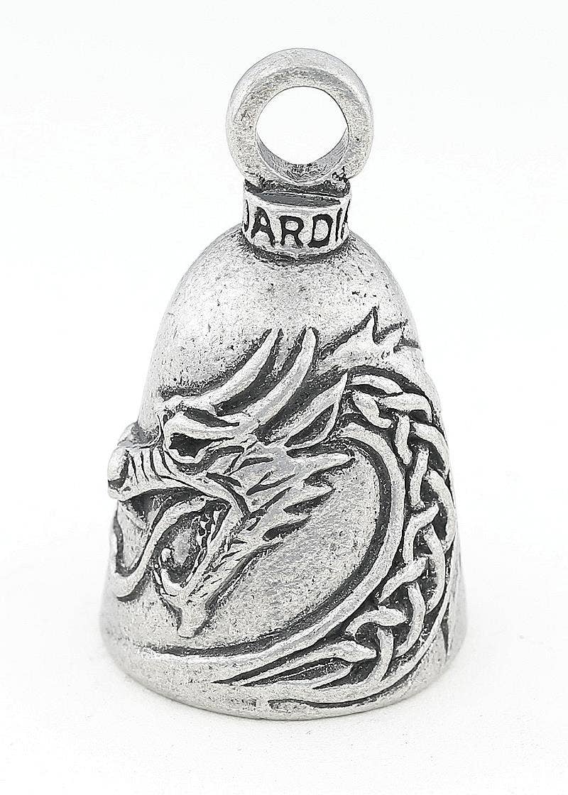Silver bell with dragon design and 'Gardian' branding on a white background