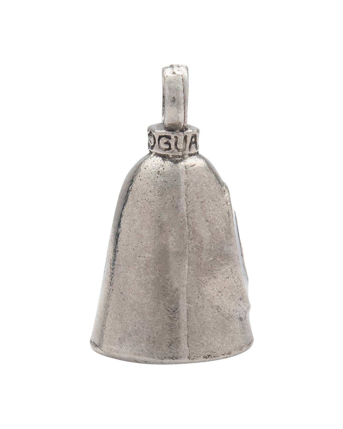 Silver bell-shaped pendant with 'Guardian' branding on a white background