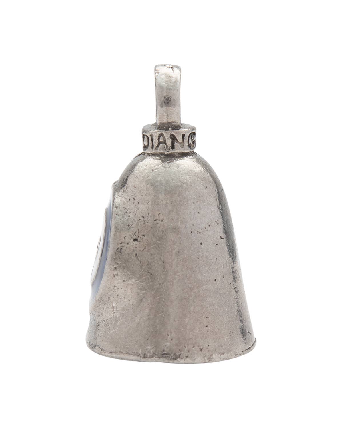 Silver bell with 'Guardian' engraving on a white background
