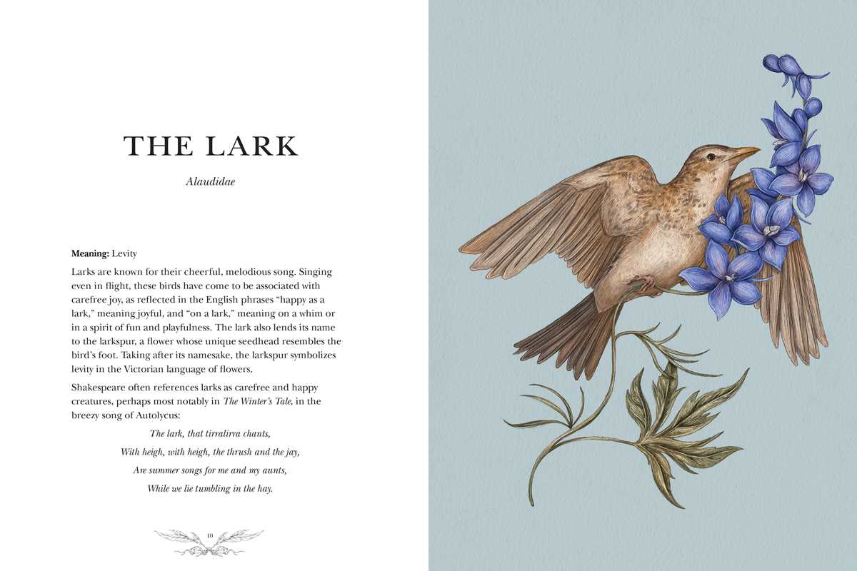 Illustration of a bird with flowers on a light blue background