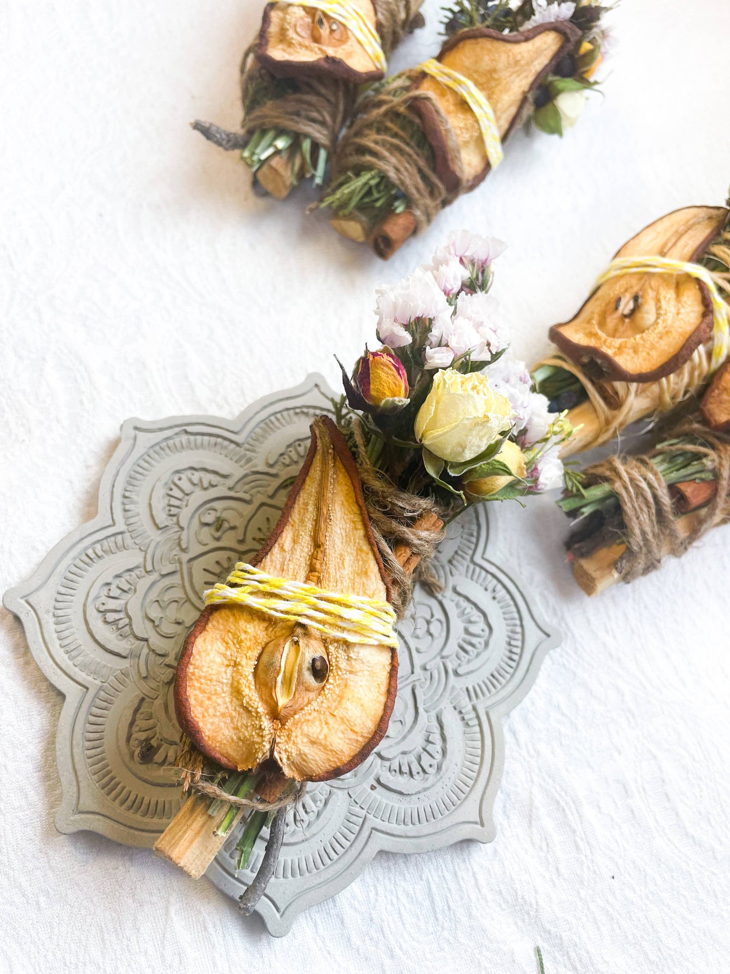 Pear, Palo Santo, Juniper, and Cinnamon Smudge Wand