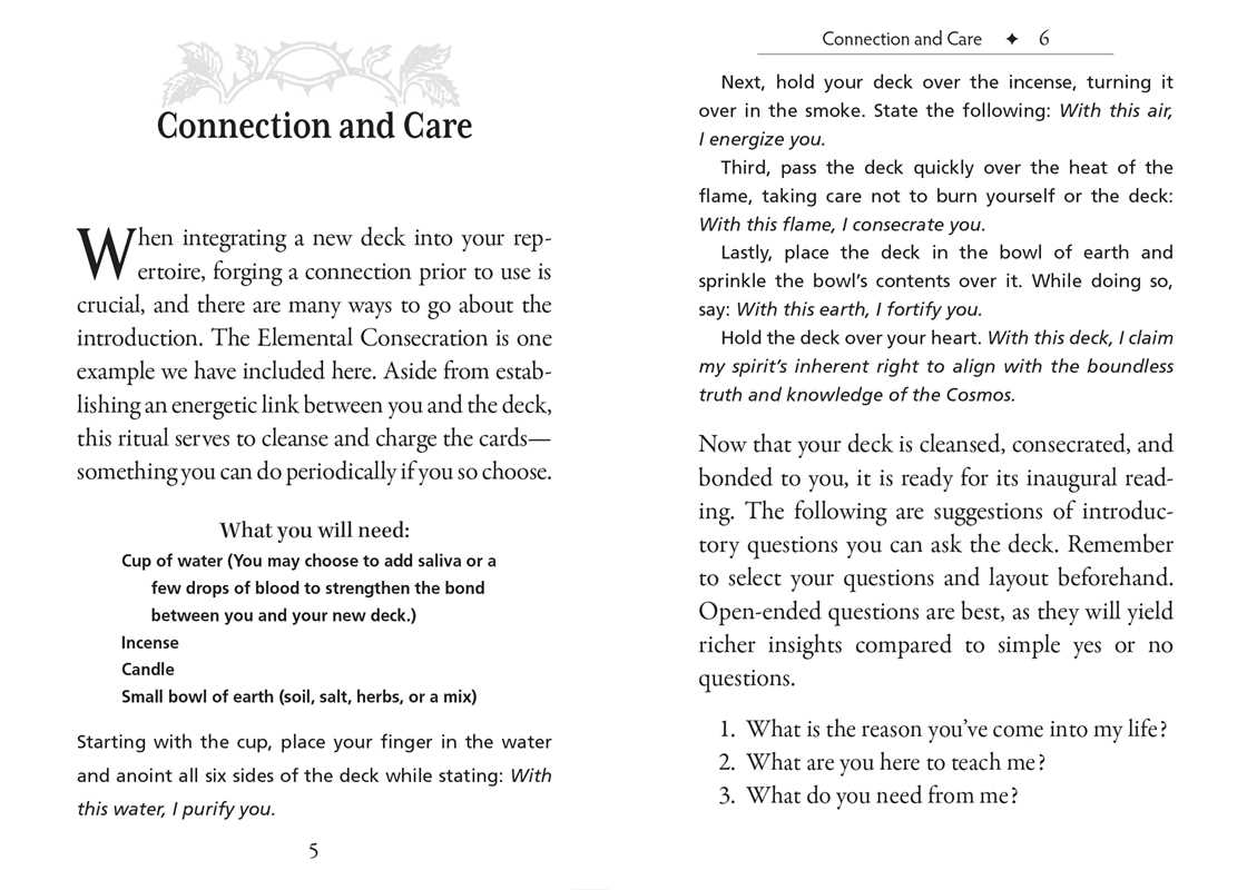 Text page from a book or manual titled 'Connection and Care' with instructions on integrating a new deck.