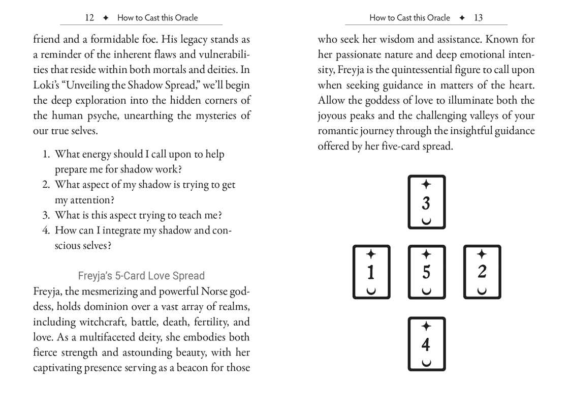 Page from a book or guide on casting an oracle with text and card symbols.