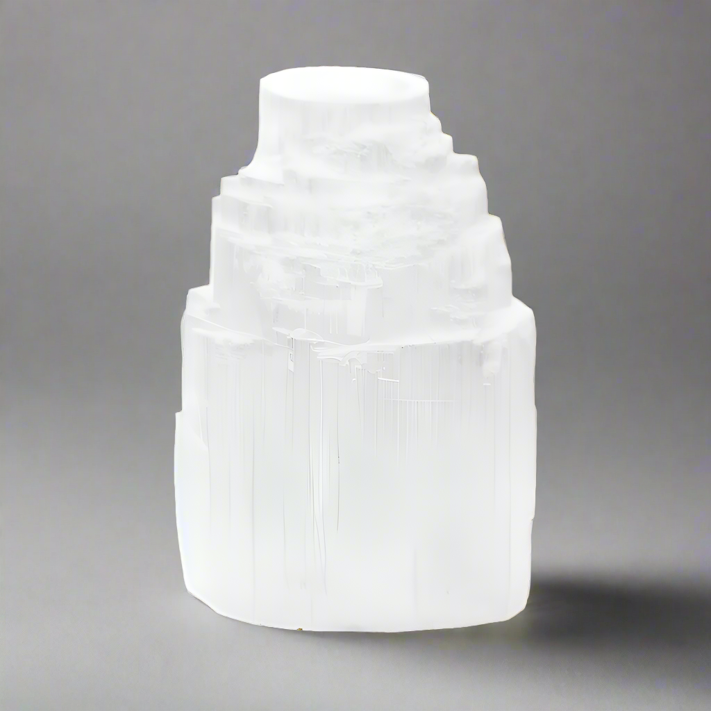 Mini Candle Holder – Iceberg White Selenite