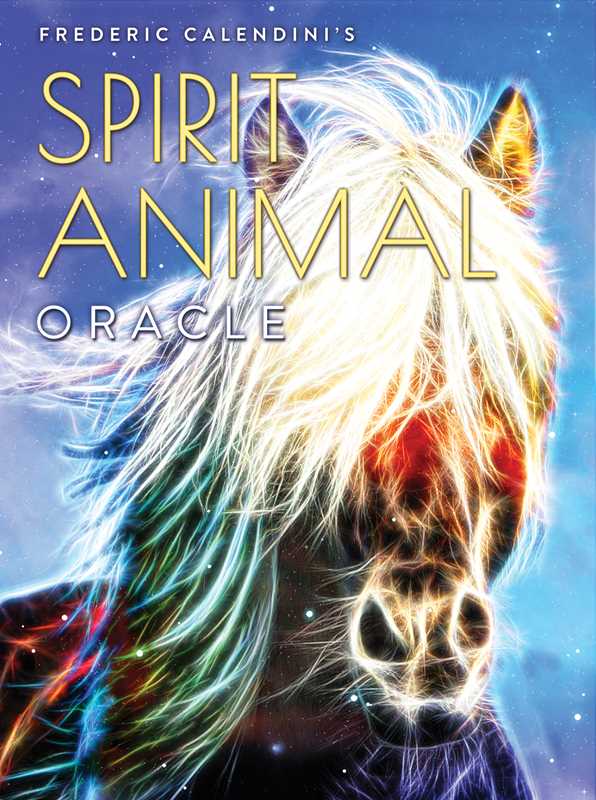 Book cover of 'Spirit Animal Oracle' with a colorful horse illustration against a blue background.