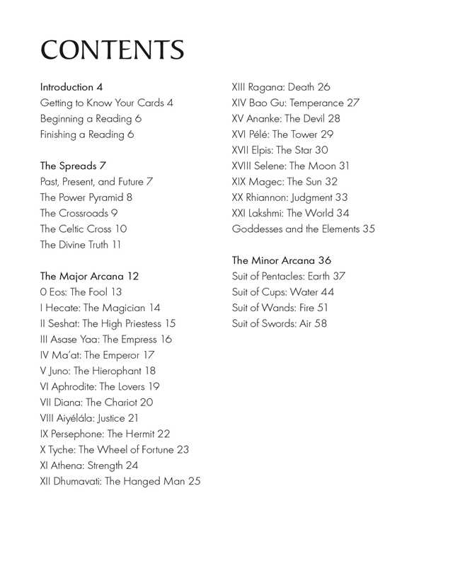 Table of contents for a book or guide with sections and page numbers.
