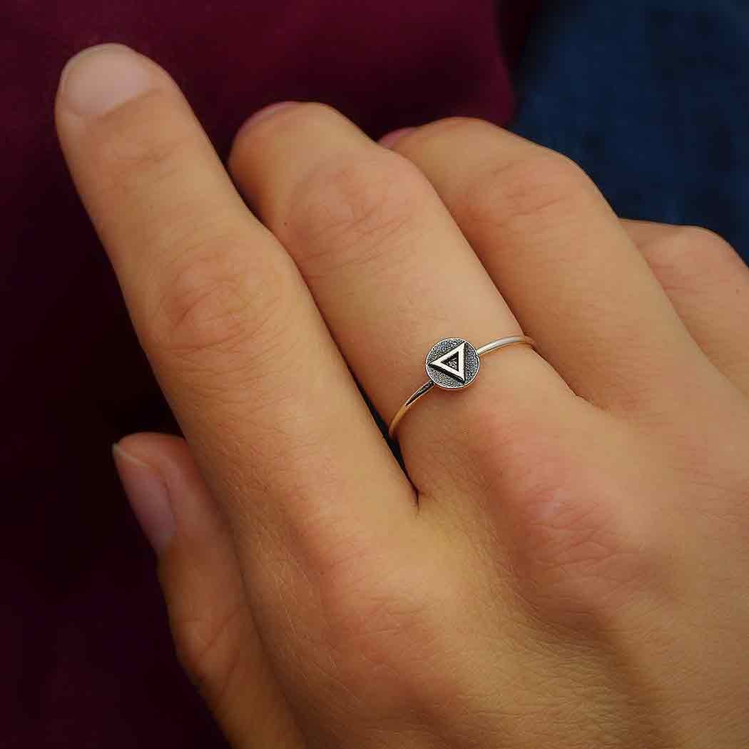 Sterling Silver Stacking Ring Fire and Water