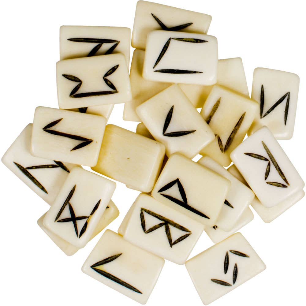 Sacred Bone Rune Set – Handcrafted from Water Buffalo Bone