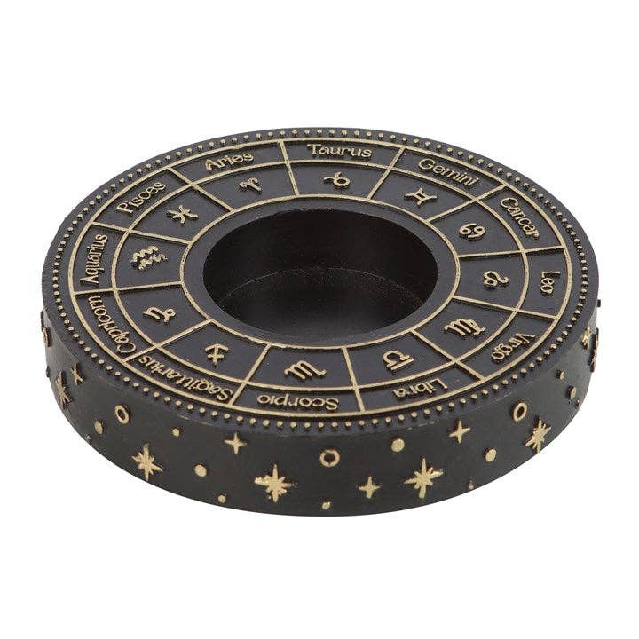 Astrology Wheel Zodiac Tealight Candle Holder