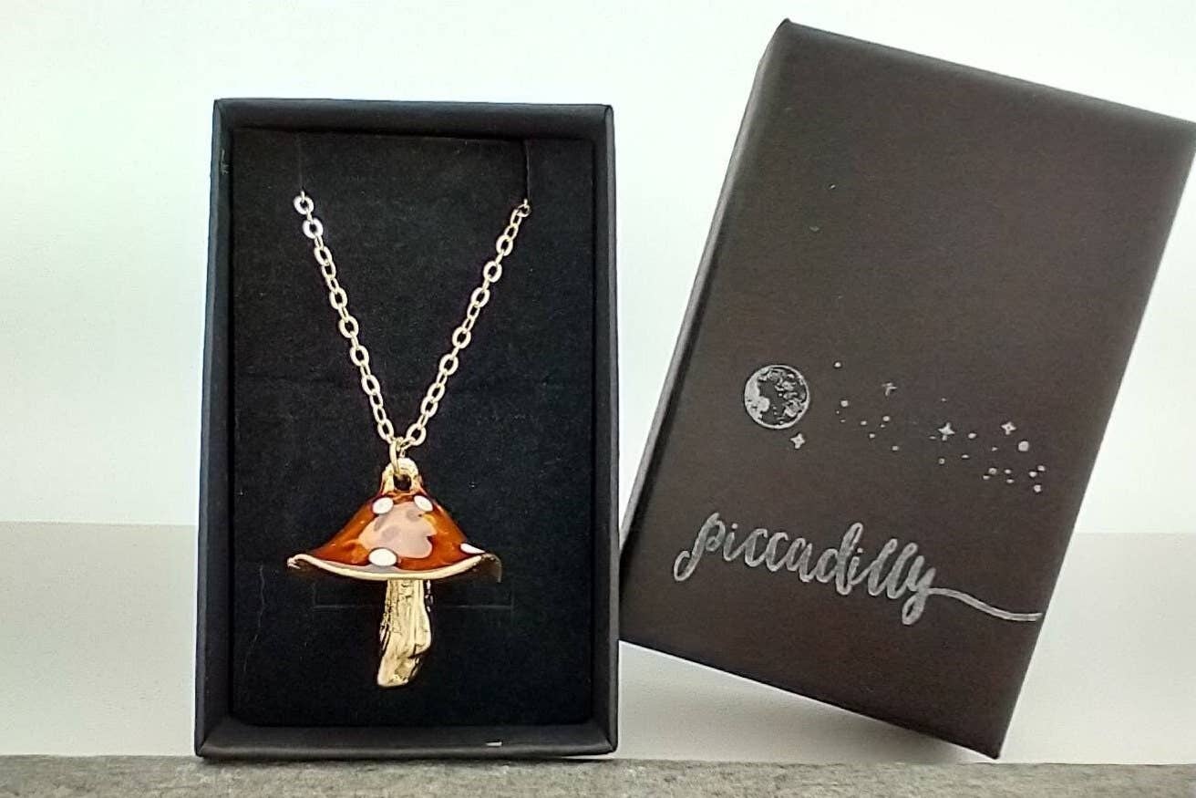 Gold Mushroom Necklace